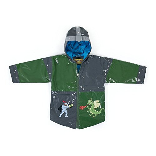 Kidorable Baby Boys Grey Knight Dragon Zipper Hooded Rain Coat 12-18M