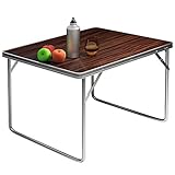 【 Stabil & Standfest 】 Die robuste MDF - Tischplatte & das wetterfeste Aluminium Gestell mit arretierbaren Standbeinen machen den Picknicktisch ausgesprochen stabil & standfest.