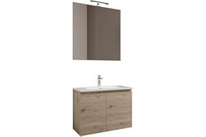 Mama Store ATENA2 60, Mobile 2 ante 60 cm, Quercia Naturale, L. 62 X P. 47 X H. 53 CM