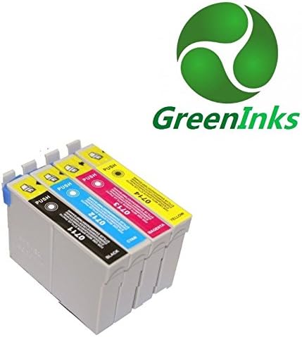 1 Set : 4 High Capacity Compatible InK Cartridges Multipack T0715 - T0711 T0712 T0713 T0714 for Epson Stylus Printers B40W BX300F BX310FN BX3450F BX600FW BX610FW CX4300 D78 D92 D120 DX4000 DX405 DX4050 DX4400 DX4450 DX5000 DX5050 DX5500 DX6000 DX6050 DX7000F DX7400 DX7450 DX8000 DX8400 DX8450 DX9400F S20 SX110 SX115 SX200 SX205 SX209 SX210 SX215 SX218 SX400 SX405 SX410 SX415 SX510W SX515W SX600FW SX610FW