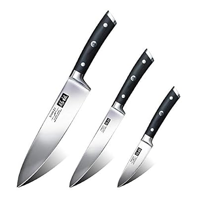 SHAN ZU Set Couteau Cuisine Ensembles de Couteau Chef 200mm Couteau de Cuisine 153mm Couteau Paring 95mm