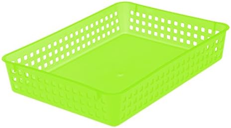 OK Stacking Baskets, Green/Transparent, Size A4