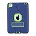Produktbild iPad Mini, iPad Mini 2 Case für Schutzhülle, iPad Mini 3, Jessica Tire Series Heavy Duty stoßfest [Tropfen Schutz] 3 in1 Hybrid-Silikon mit PC Kunststoff mit Standfuß für iPad Mini 1 2 3 Navy+Green