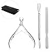 Cuticle Nipper, ROSENICE Cuticle Cutter and Cuticle Pusher for Dead Skin Stainless Steel Nail-Care Kit