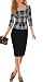 Produktbild COMVIP Damen Slim Fit Kleid Knielanges Kleid Etuikleid Schlauch Kleid Casual Kleid Cocktailkleid 3/4 Ärmel S Schwarz