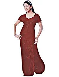 Indiatrendzs Satin Nightwear 6pc Set of Nighty, Top & Sarong, Bra & Panty and Robe Valentine Special