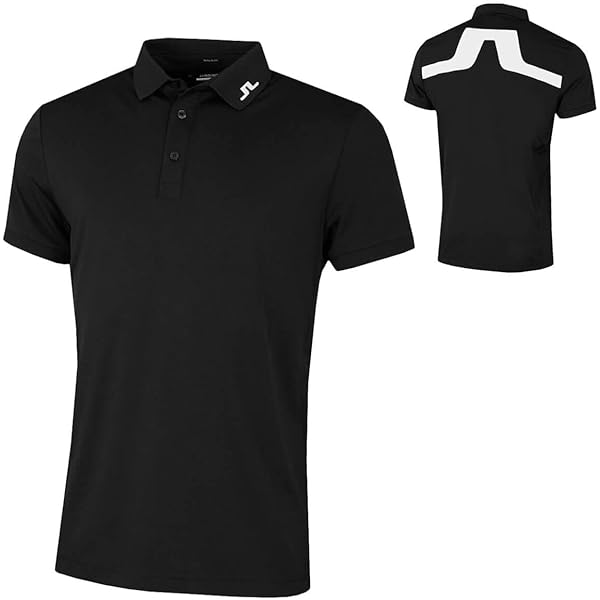 J.Lindeberg Mens KV Regular Golf Polo Shirt - Black - L : Amazon