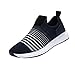 Produktbild Mode Mesh Sneaker Herren, DoraMe Männer Frühling Beiläufige Reiseschuhe Atmungsaktive Wohnungen Sportschuhe Streifen Slip-On Schuhe (EU:38.5/CN:39, Blau)