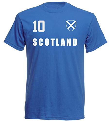 Schottland WM 2018 T-Shirt Trikot Style – Blau ALL-10 – S M L XL XXL (M)