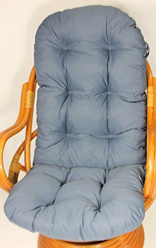 Polster für Schaukelstuhl , Ersatzpolster Schaukelstuhl / Drehsessel L 135 cm , dunkel grau/blau - 2