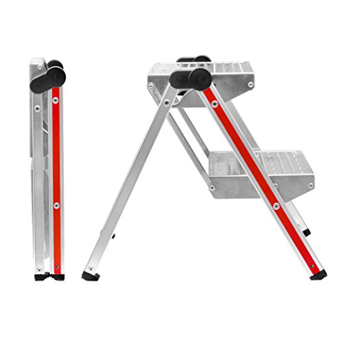 Hymer 603002 - Escabel plegable (aluminio, 2 peldaños a cada lado)