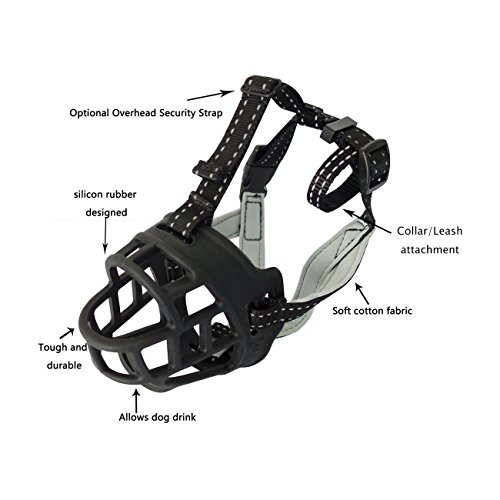 CRAZYBOY-Silicone-Basket-Dog-Muzzles-Breathable-and-Adjustable-Allows-Drinking-Panting-and-Eating