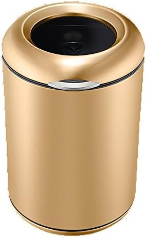 LIU-Open Top Stainless Steel Trash Can, Small Office Wastebasket , Gold