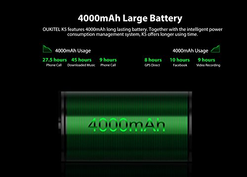 OUKITEL K5 - 5,7 pouces HD (ratio 18: 9) Android 7.0 4G smartphone, 1,5 GHz quad core 2 Go + 16 Go, 4000mAh batterie, camÃ©ras triple (5MP + 2MP + 16MP) - bianca