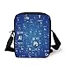 Produktbild Science,Chemistry Tv Show Inspired Image with Periodic Element Table Image Print Art,Blue and White Print Kids Crossbody Messenger Bag Purse