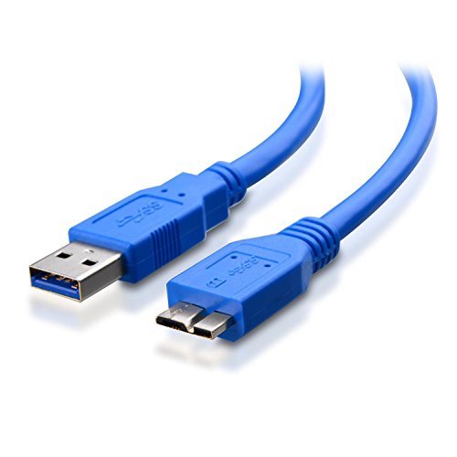 USB Micro-B Cable,HaoDe USB 3.0 un varón al cable redondo de Micro-B, impulsión dura móvil portable transmisión de datos de alta velocidad de carga, 0.3Meter / 0.5 Meter / 1.5 Meter Azul (0.3 metros)