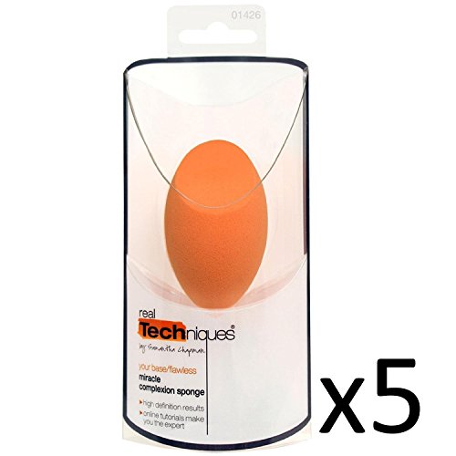 Real Techniques Miracle Make Up Sponge Powder Puff Foundation Face Set of 5
