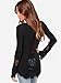 LATH.PIN Women's Casual Embroidery Lace V Neck Slim Tops Long Tee Shirt Blouse Shirt 8073 (Black,M)