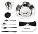 Produktbild NATUMO® Campingbesteck aus Edelstahl I Camping Geschirr Set leichte Reinigung I Reisebesteck, Outdoor Geschirr Camping Set, Festival Survival Kit + GRATIS Becher mit Deckel