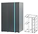 Produktbild Kleiderschrank CUBICO Begehbarer Kleiderschrank Eckschrank Jugendzimmerschrank (anthrazit + türkis)