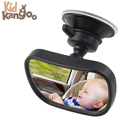 Espejo retrovisor coche. Vigilar al bebé en el coche. Ajustable para el reposacabezas. Con ventosa para el cristal delantero del coche.