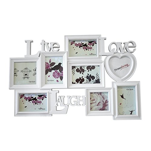 Große LIVE LOVE LAUGH Bildergalerie in 3D Optik für 8 Bilder in Weiß P-721 - 2