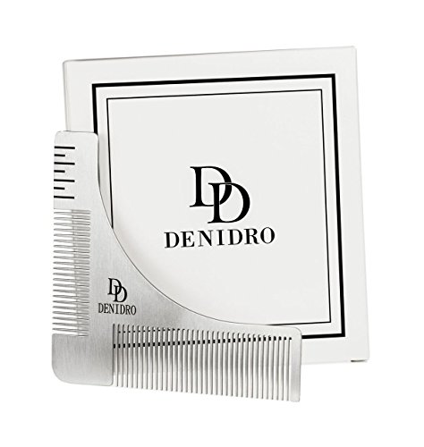 Premium Denidro Edelstahl Bartschablone | in edler Verpackung und hochwertigem Samtbeutel | mit Symmetrie Hilfe für perfekte Konturen | Mit Anleitung | Geschenkidee - 4