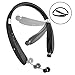 Produktbild Bluetooth Headset, Bluetooth Kopfhörer SX991-LBell Kabelloses Nackenband Design mit faltbarem, einziehbarem Headset für iPhone X/8/7 Plus Samsung Galaxy, schwarz