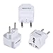 Produktbild VGUARD [3 Stücke] Universal Reiseadapter Netzstecker Adapter Reise Konverter US UK zu EU (DE) Anschluss Reisestecker Travel Plug Adapter Plug Universal auf DE 3 pin zu 2 pin - Weiß