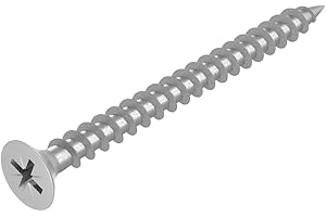 SECCARO Viti per truciolato 5 x 60 mm, in acciaio inox V2A VA A2, viti per legno con filettatura completa, Phillips a croce/PZ, 150 pezzi