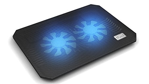 LS Premium Notebook Kühler LS-S200A | Laptop Cooling Pad Ständer| 2x Lüfter / 14 cm Fan | mit 2 x USB HUB und blaue LED | 10″-15″ Zoll - 2