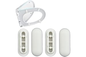YISIFEINUO Toilet WC Seat Buffer Set Toilet Seat Bumper Noise Dampening Bumpers Gasket Toilet Seat Buffer Set Universal Toilet Bumper Replacement Cushioning Pads (White)