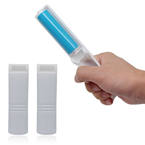 Xcellent Global Tierhaar Entferner Roller Wiederverwendbarer Klebriger Picker Set 4 Stück Waschbar Tragbar Reiniger Fussel Roller, Blau HG162 - 5