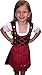 Produktbild Dik03 Dirndl für Kinder, 3 teiliges Trachtenkleid in rot schwarz, Kleid mit Bluse und roter Schürze für Mädchen, Gr. 146