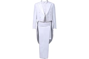 YUDATPG Costume de smoking pour homme - Coupe ajustée - Costume formel de spectacle de magie - Veste de déguisement - Costume de princesse - Broderie Tux