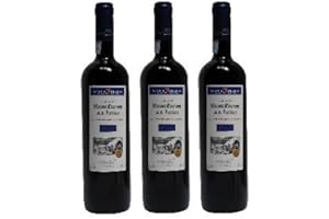 HELLENIKOS 3x Mavrodaphne Rot Imperial Mavrodafne aus Patras Griechenland a 750 ml 15% Vol. Dessertwein roter Likörwein griechischer Rotwein Rot Wein Likör + 1 Probier Sachets Olivenöl aus Kreta a 10 ml