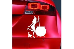 MEMORIES THAT STICK Autocollant humoristique en vinyle pour fenêtre de voiture Motif sorcière chaudron