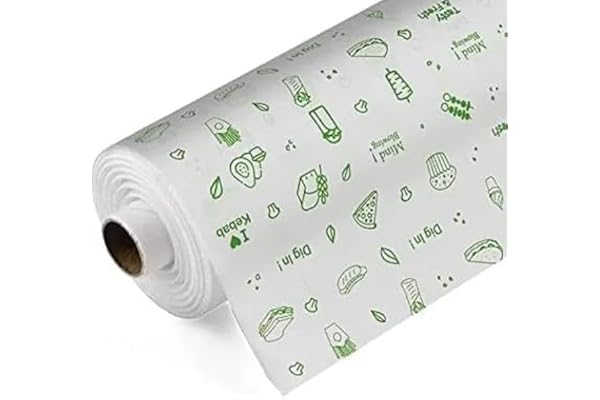 25M Food Wrapping Paper for Kitchen (Size 20m + 5m Free) Butter Paper for Wrapping, Storing, Heating Oil Proof White Roll (10 Inch X 20m)