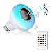 Produktbild NFY Bluetooth Speaker LED Birne, 12W E27 RGB Schalt Lampe Wireless Lautsprecher Stereo Audio mit 24 Tasten Fernbedienung