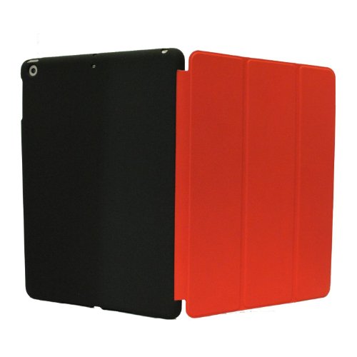 Khomo iPad Mini 1, 2, 3 Hülle Case Rot und Schwarzes Gehäuse mit doppelten Schutz ultra dünn und leicht, Smart Cover – Red and Black - 2