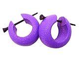 Hecho a mano. made in zen - Pendientes de aro de Madera, diseño de Wooden Earrings Negros, Falsos dilatadores, Color Morado