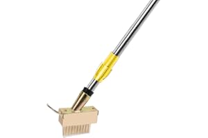 BLUECAPS TRADING Patios Weed Brush Block Paving And Driveway Handle For Cleaning Remove Weeds And Moss Build Up Remover Tool With Angled Brush Wire Bristles