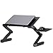 Produktbild kuuboo Zusammenklappbarer Laptop Schreibtisch Tablett-Ständer mit Maus-Board. Multifunktional Klapptisch Gaming Notebook PC Schreibtisch Tisch Bett Ständer Tisch zusammenklappbar Knietablett für Bett Couch Sofa Black(420*260mm)