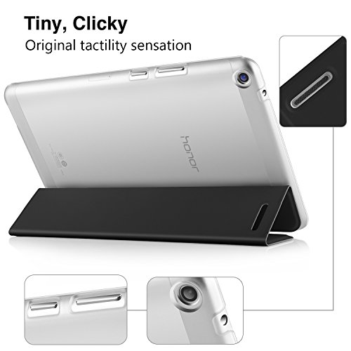 IVSO hochwertiges PU Leder Etui hülle Tasche Case – mit Standfunktion, super 360° Anti-Wrestling, ist für Huawei MediaPad T3 8.0 Tablet-PC perfekt geeignet (Schwarz) - 8