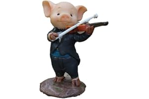 Gemmia Figurines Miniatures de Cochon de Jardin féerique- Violoniste