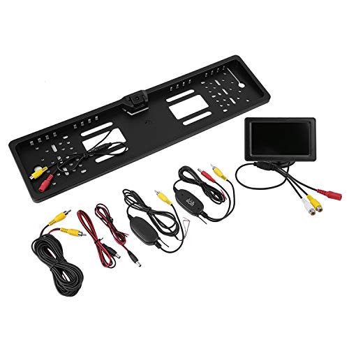 Preisvergleich Produktbild guoxuEE EU-Kennzeichenhalter Rückfahrkamera-Rückfahrkamera-Monitor schwarz