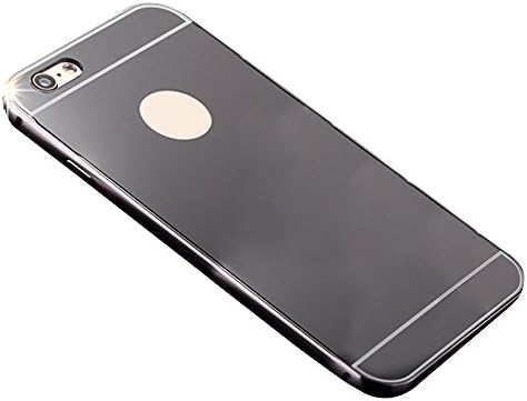 Metal Bumper + PC Back Cover for Apple iPhone 6 / 6S 4.7" - Yihya Luxury Aluminum Ultra-thin Mirror Design Metal Frame Bumper Protective Hard Back Case Cover--Black