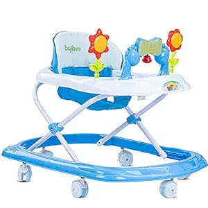 GoodLuck Baybee Round Baby Walker for Kids | Music & Light Function with 3 Position Height Adjustable kis Walker,Fun Toys & Activities for Babies (Blue)