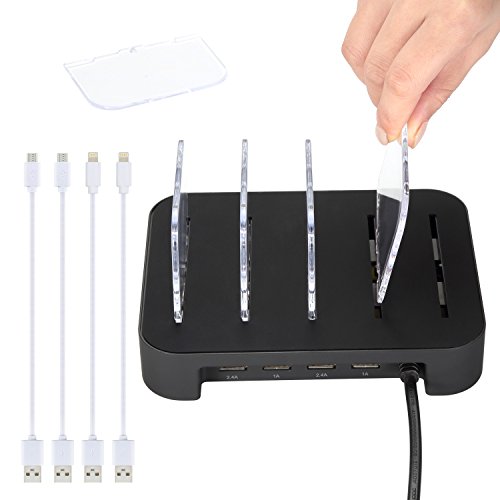 NexGadget abnehmbaren Multiport-USB-Universal-Ladestation Ladedock,Dockingstation,Ladegerät(4 Ports USB-Ladestation) - 6