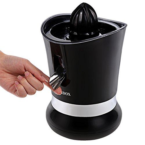 Homdox Zitruspresse Elektrisch Edelstahl Citruspresse Saftpresse Tropf-Stop-Funktion Schwarz 85 Watt für Orangen Grapefruits Limetten Zitronen - 4